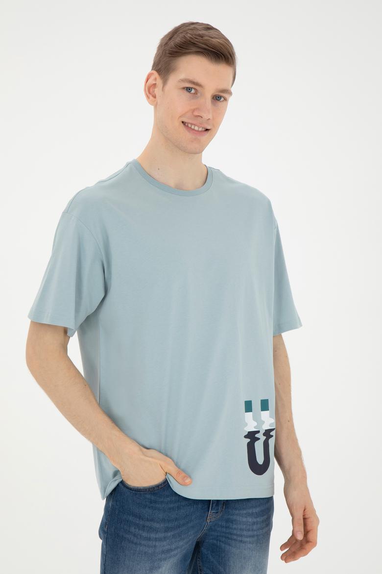 Erkek Su Yeşili Tişört - 50287061021