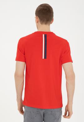 Erkek Regular Fit Bisiklet Yaka Kırmızı Tişört - 50287084071