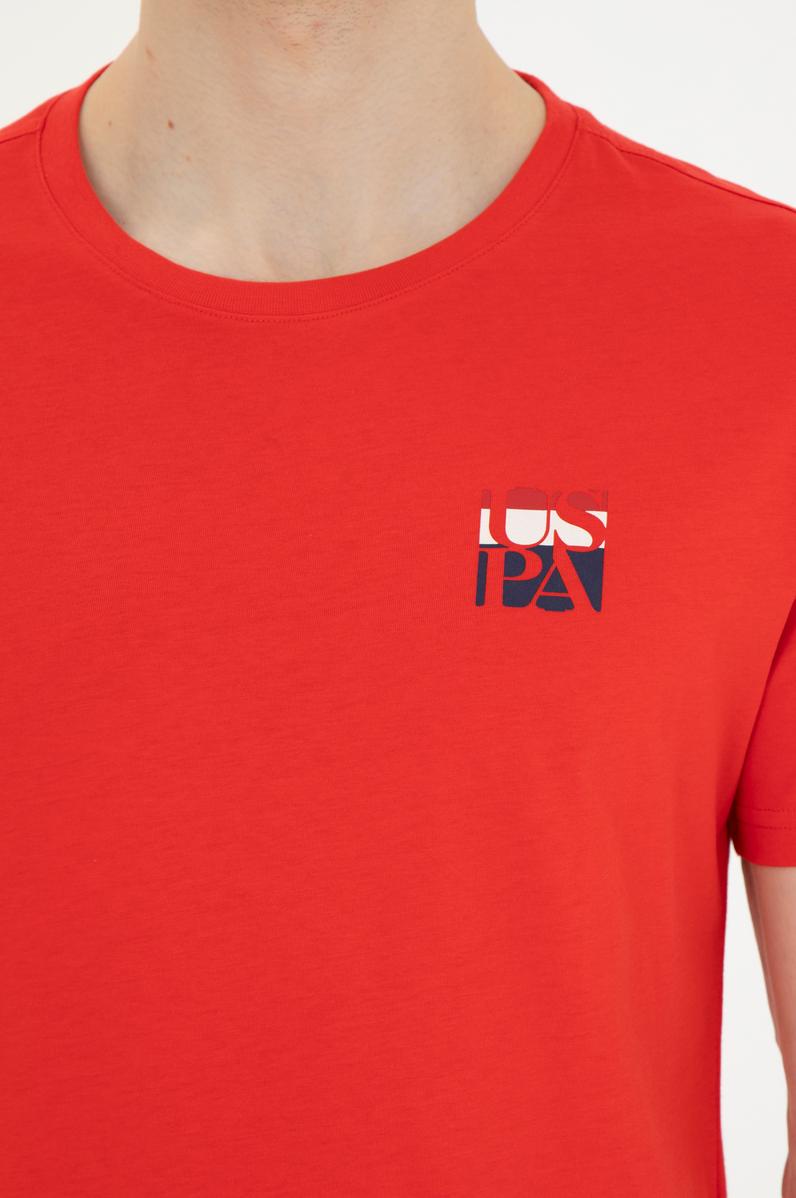 Erkek Regular Fit Bisiklet Yaka Kırmızı Tişört