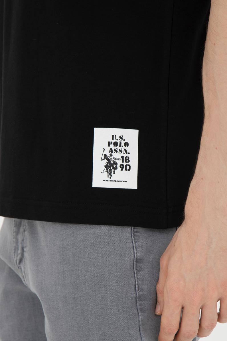 Erkek Regular Fit Bisiklet Yaka Siyah Tişört