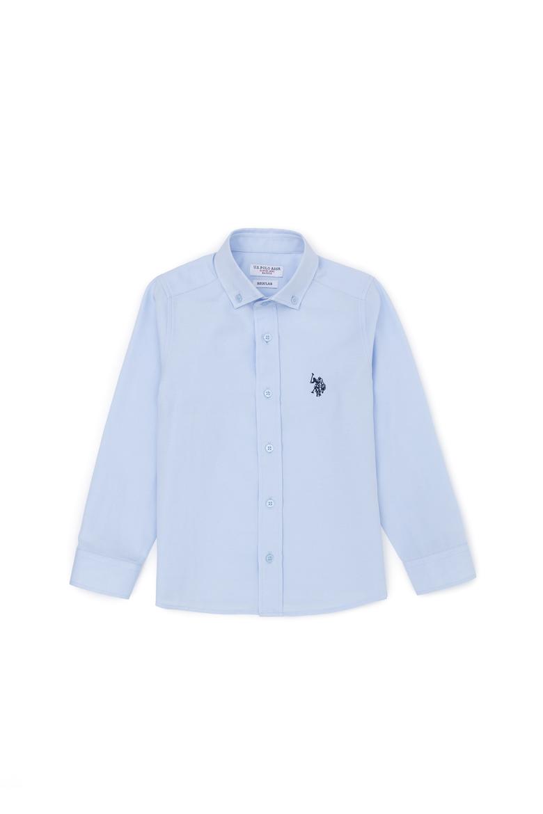 Erkek Çocuk Açık Mavi Uzun Kollu Basic Gömlek - 50288715035