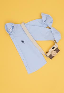 Erkek Çocuk Açık Mavi Uzun Kollu Basic Gömlek - 50288715035