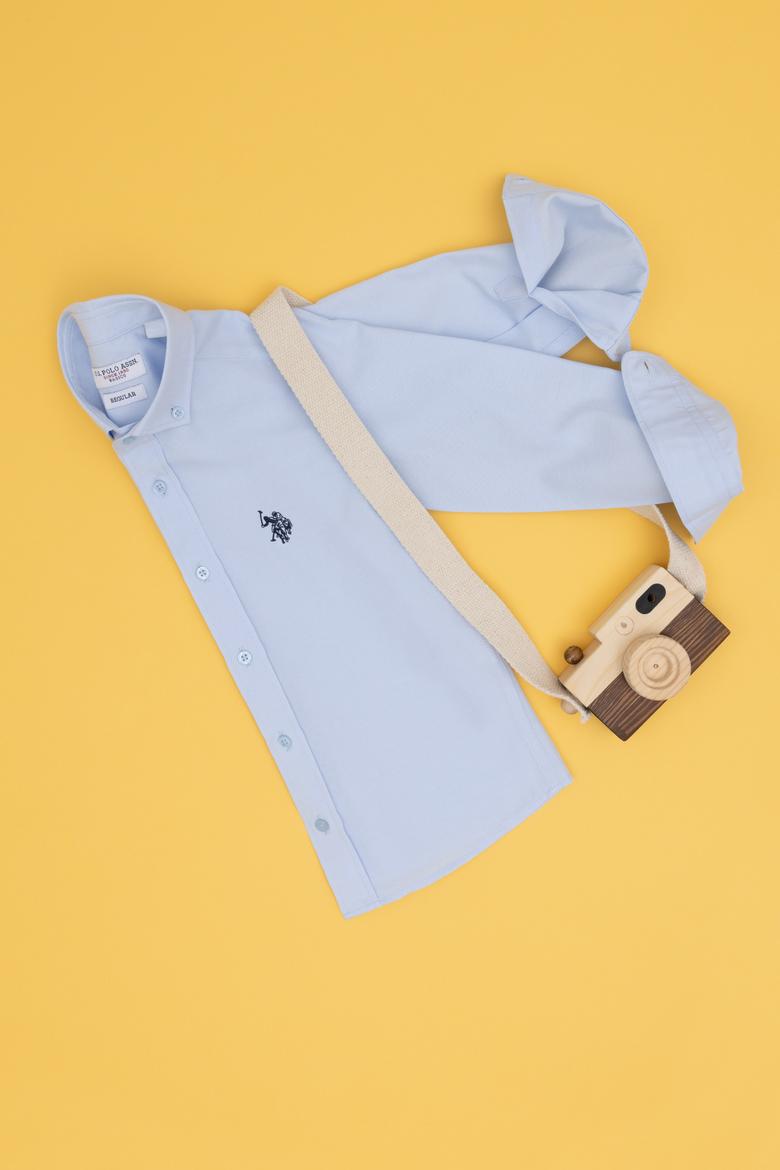 Erkek Çocuk Açık Mavi Uzun Kollu Basic Gömlek - 50288715035