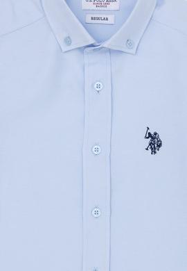 Erkek Çocuk Açık Mavi Uzun Kollu Basic Gömlek - 50288715035