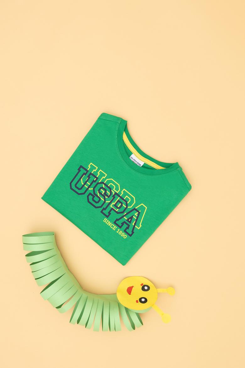 Erkek Çocuk Elma Yeşili Basic Bisiklet Yaka Tişört - 50288070090