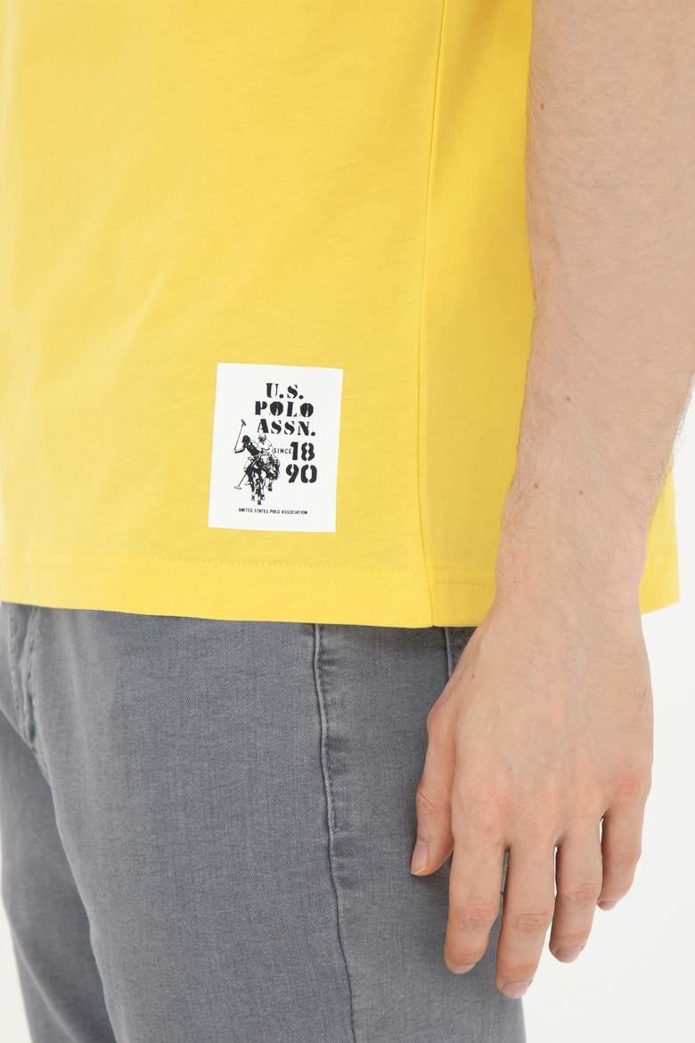 Erkek Regular Fit Bisiklet Yaka Sarı Tişört - 50287085021