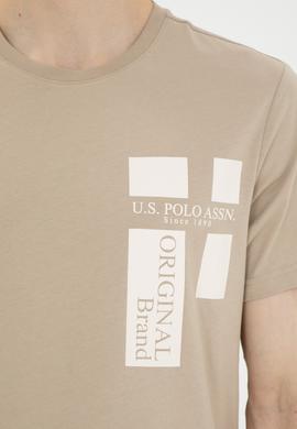 Erkek Regular Fit Bisiklet Yaka Açık Haki Tişört - 50287048021