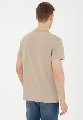 Erkek Regular Fit Bisiklet Yaka Açık Haki Tişört - 50287048021