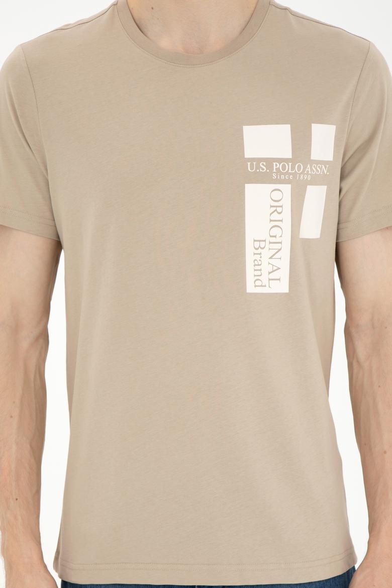 Erkek Regular Fit Bisiklet Yaka Açık Haki Tişört - 50287048021