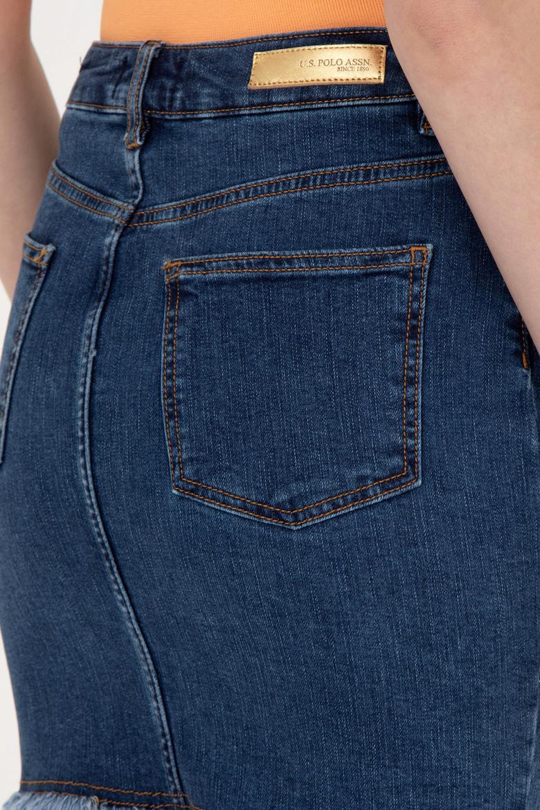 Kadın Mavi Jean Etek - 50246892002