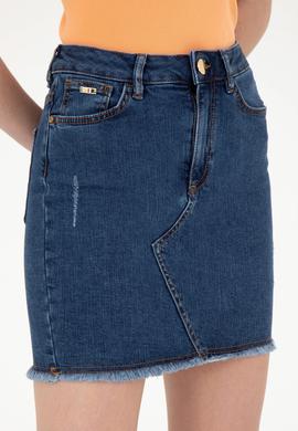 Kadın Mavi Jean Etek - 50246892002