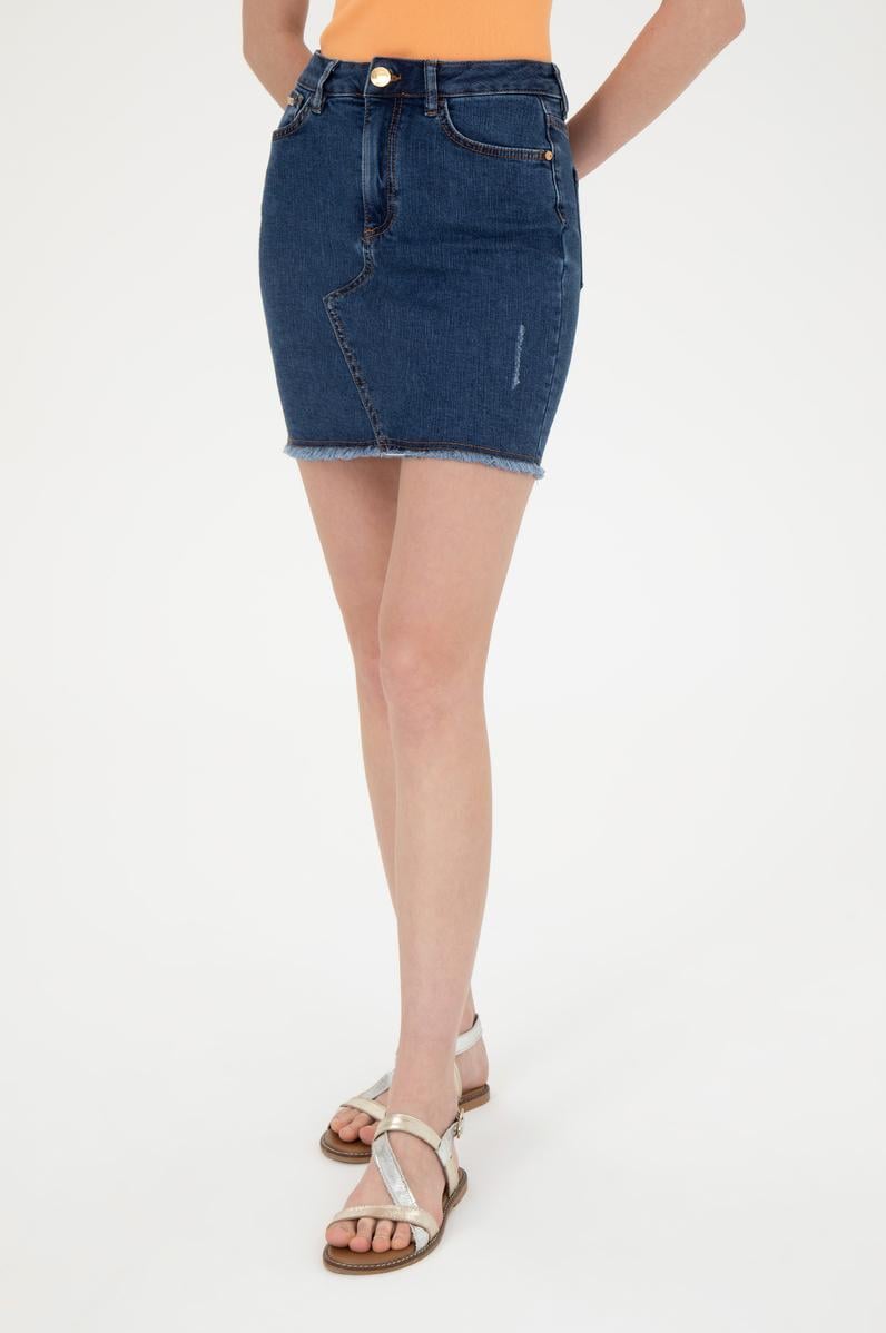 Kadın Mavi Jean Etek