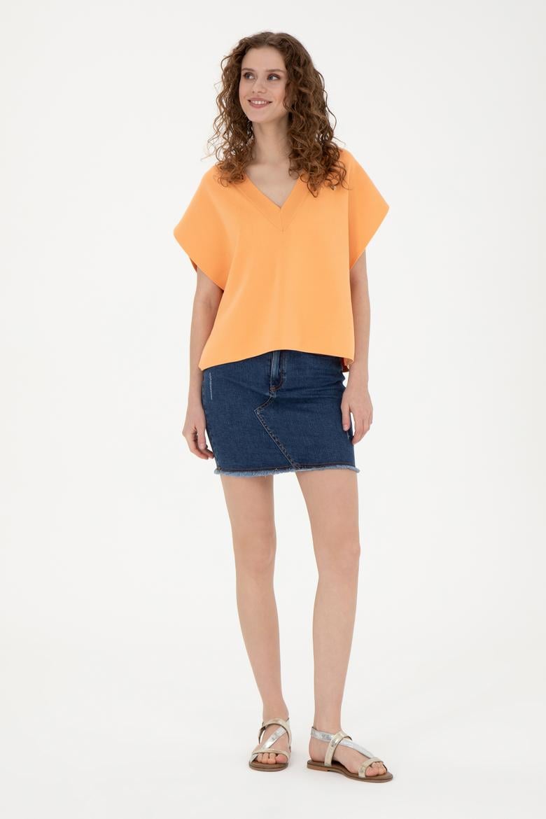 Kadın Mavi Jean Etek - 50246892002