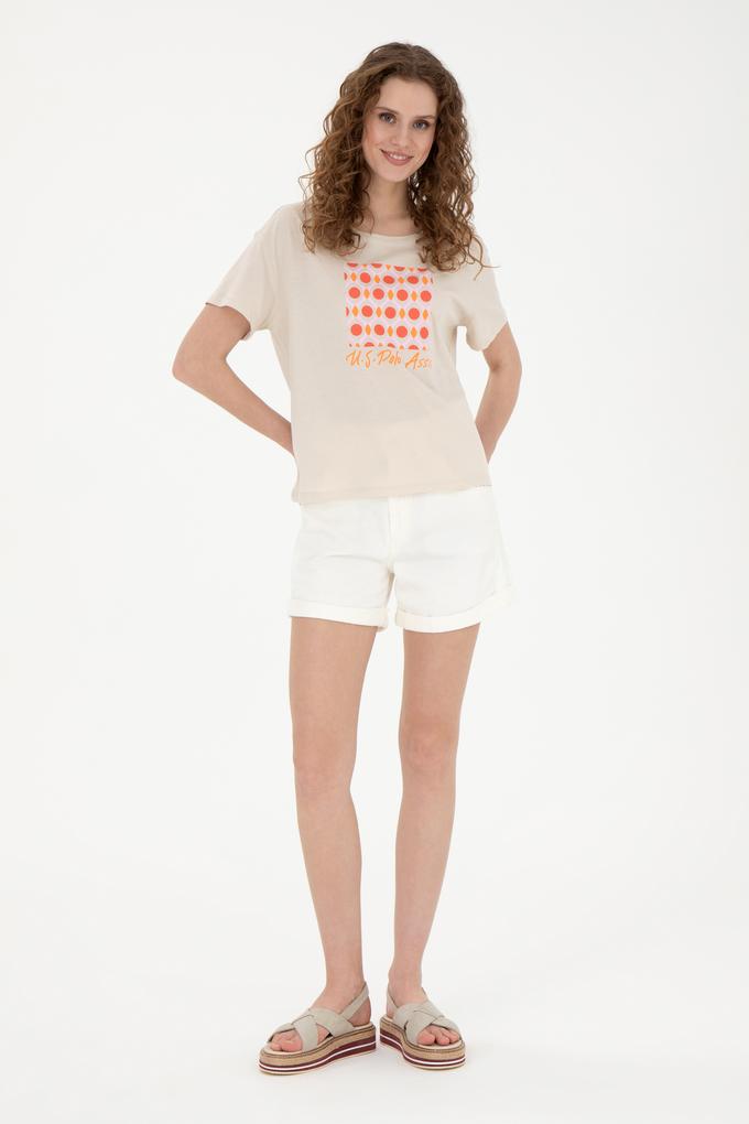 Kadın Ekru Jean Şort