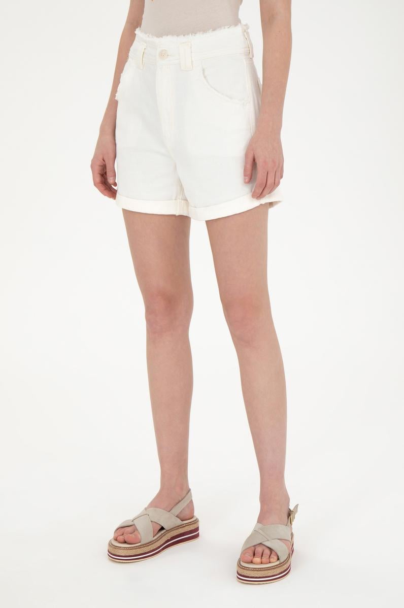 Kadın Ekru Jean Şort