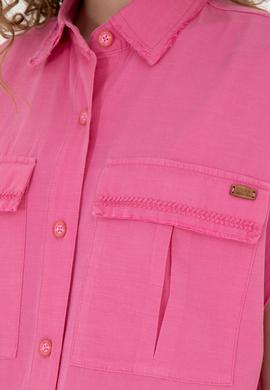 Kadın Pembe Kısa Kollu Gömlek - 50263192010