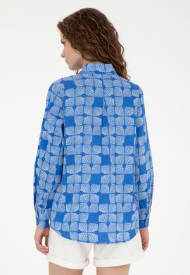 Kadın Saks Uzun Kollu Gömlek - 50264437034