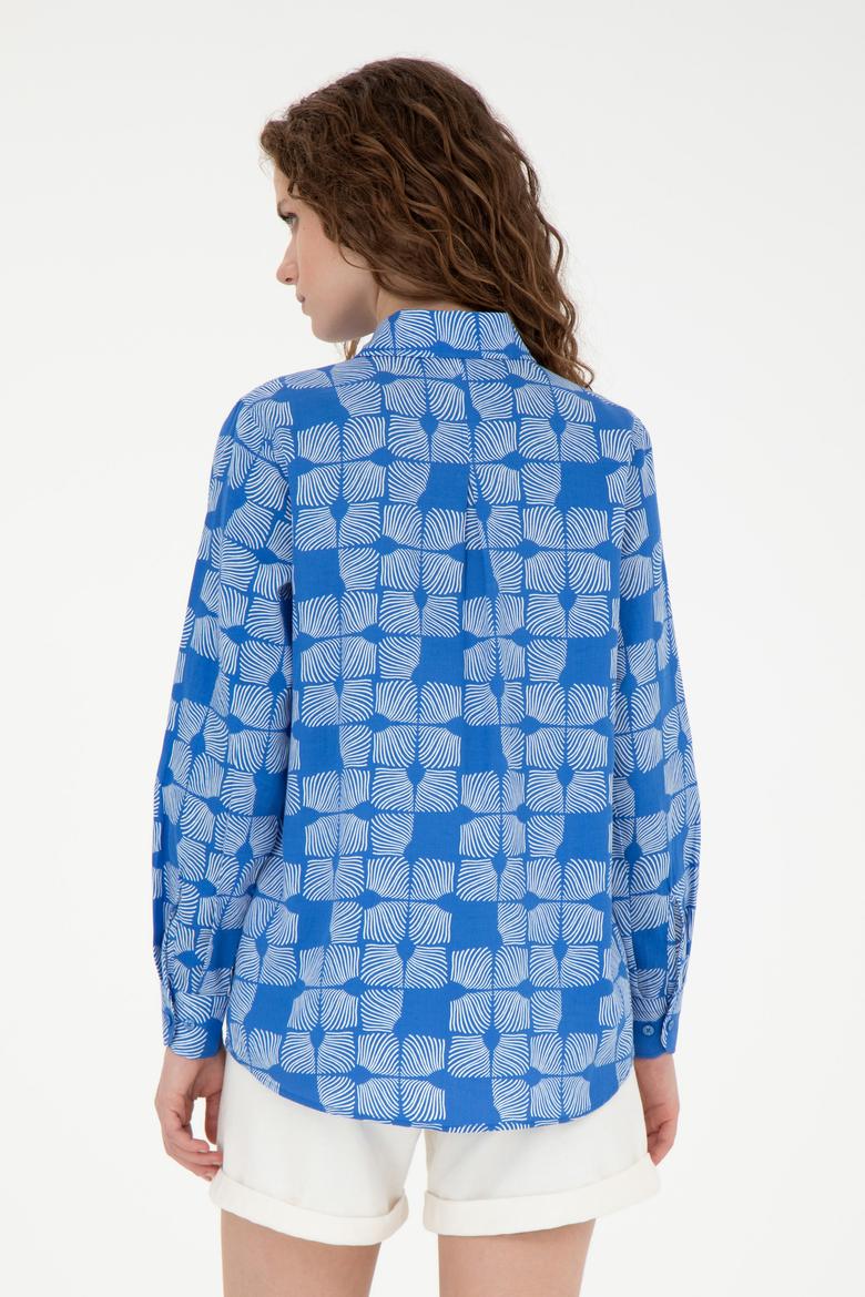 Kadın Saks Uzun Kollu Gömlek - 50264437034