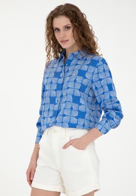 Kadın Saks Uzun Kollu Gömlek - 50264437034