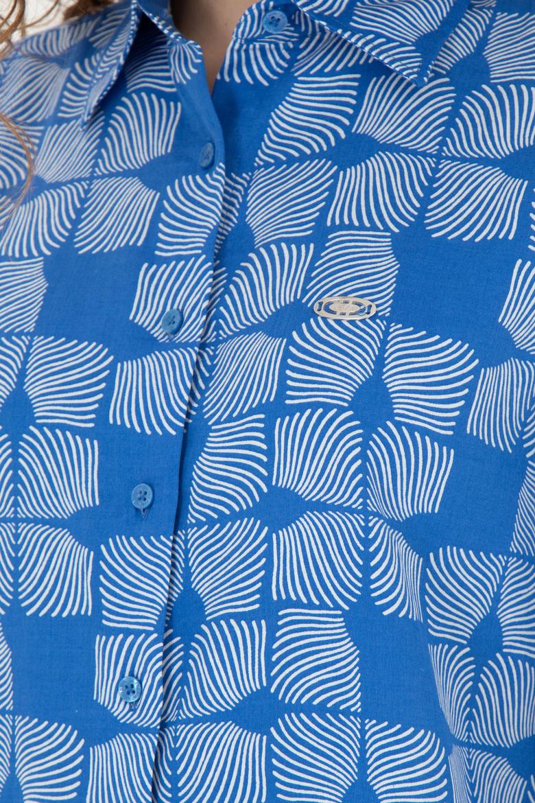 Kadın Saks Uzun Kollu Gömlek - 50264437034