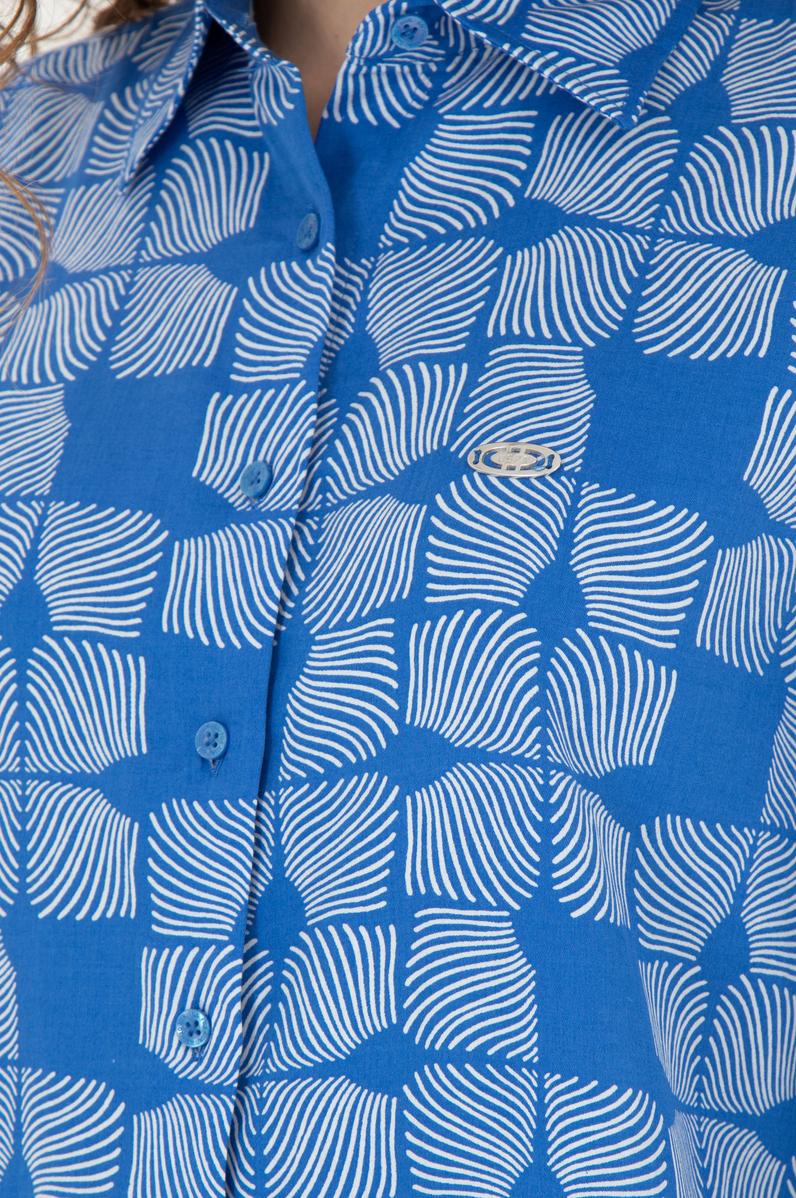 Kadın Saks Uzun Kollu Gömlek