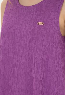 Kadın Mor Bisiklet Yaka Kolsuz Tişört - 50281746004