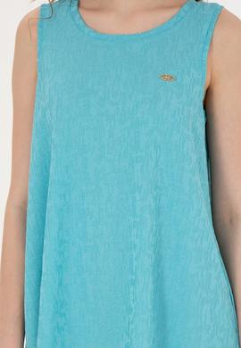 Kadın Mint Bisiklet Yaka Kolsuz Tişört - 50281746013