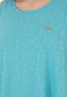 Kadın Mint Bisiklet Yaka Kolsuz Tişört - 50281746013