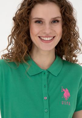 Kadın Yeşil Basic Polo Yaka Tişört - 50262699225