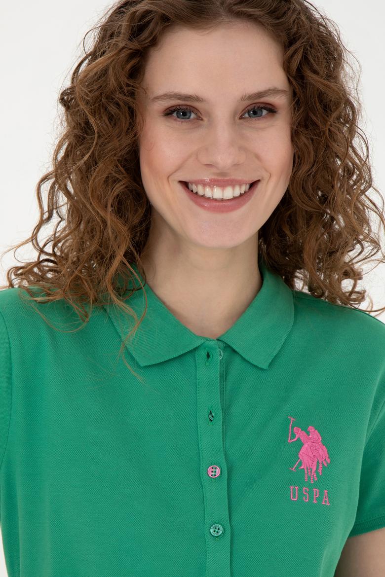 Kadın Yeşil Basic Polo Yaka Tişört - 50262699225