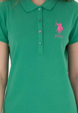 Kadın Yeşil Basic Polo Yaka Tişört - 50262699225