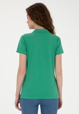 Kadın Yeşil Basic Polo Yaka Tişört - 50262699225