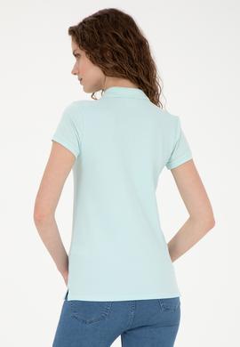Kadın Su Yeşili Basic Polo Yaka Tişört - 50262699233