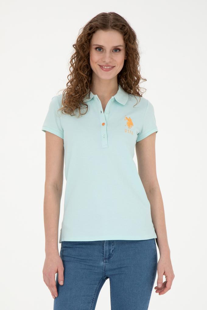 Kadın Su Yeşili Basic Polo Yaka Tişört