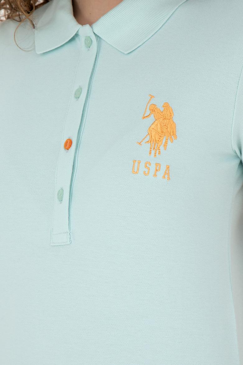 Kadın Su Yeşili Basic Polo Yaka Tişört - 50262699233