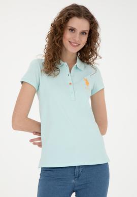 Kadın Su Yeşili Basic Polo Yaka Tişört - 50262699233