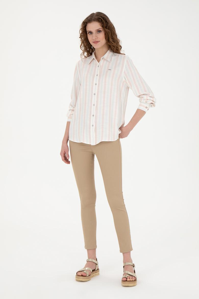 Kadın Açık Mavi Uzun Kollu Gömlek - 50280936022