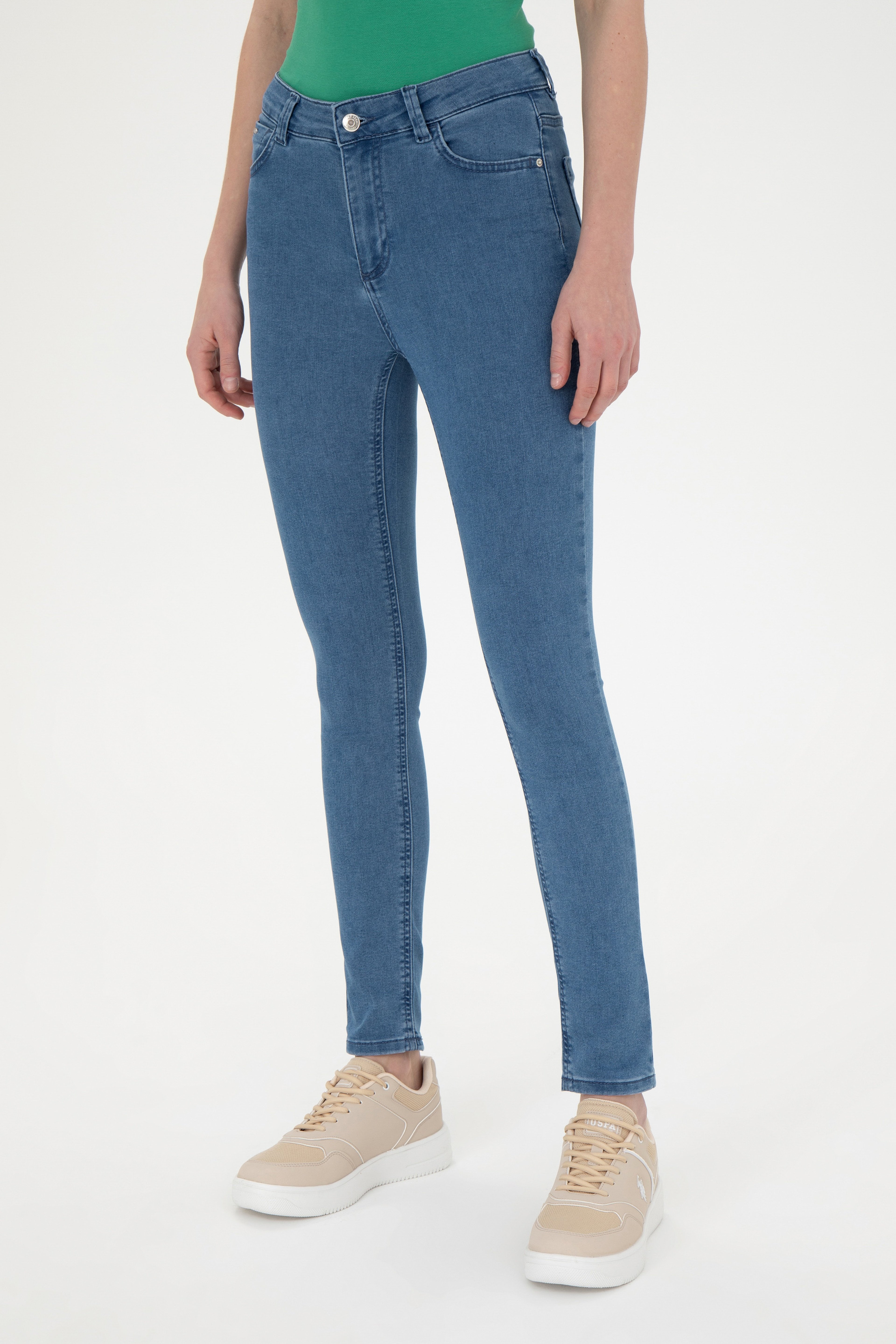 Kadın Açık Mavi Toothpick Fit Jean Pantolon - Image 2