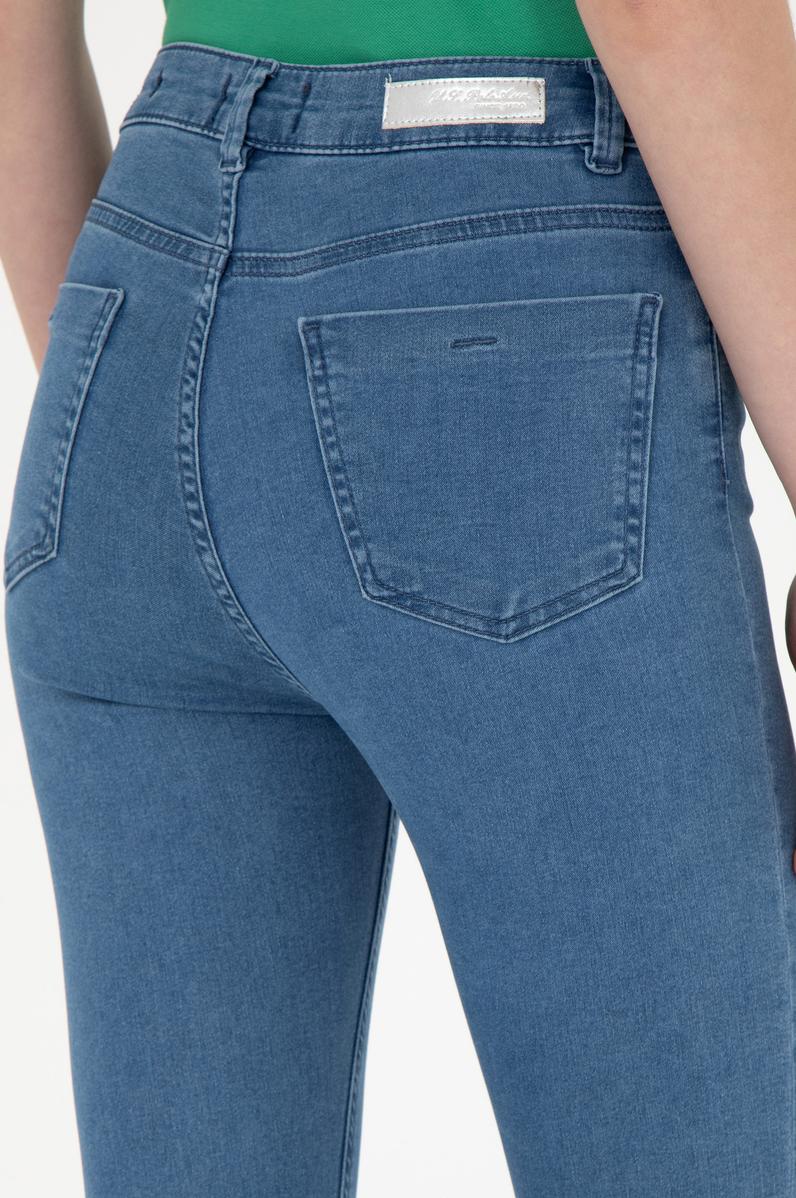 Kadın Açık Mavi Toothpick Fit Jean Pantolon
