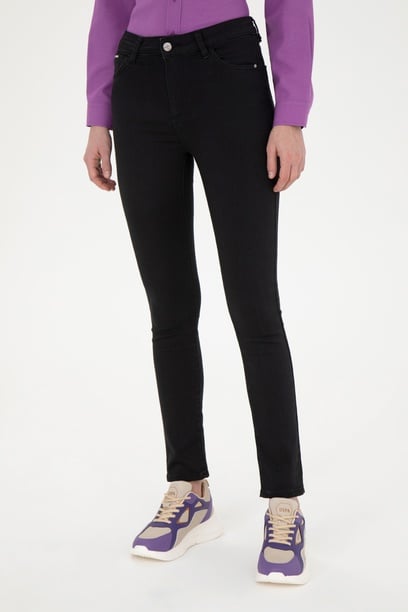 Kadın Siyah Toothpick Fit Jean Pantolon