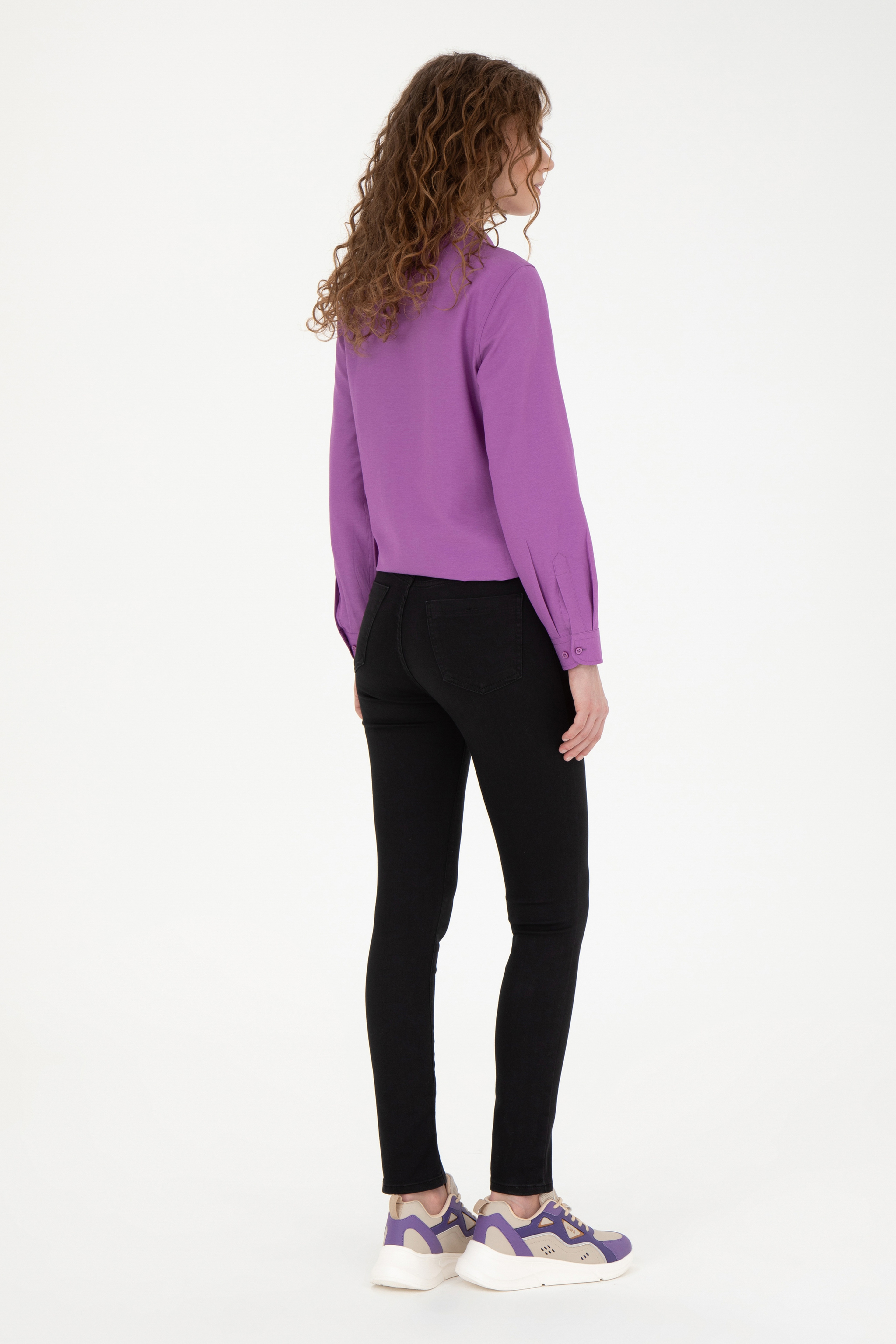Kadın Siyah Toothpick Fit Jean Pantolon - Image 4