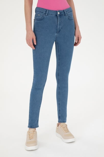 Kadın Açık Mavi Toothpick Fit Jean Pantolon