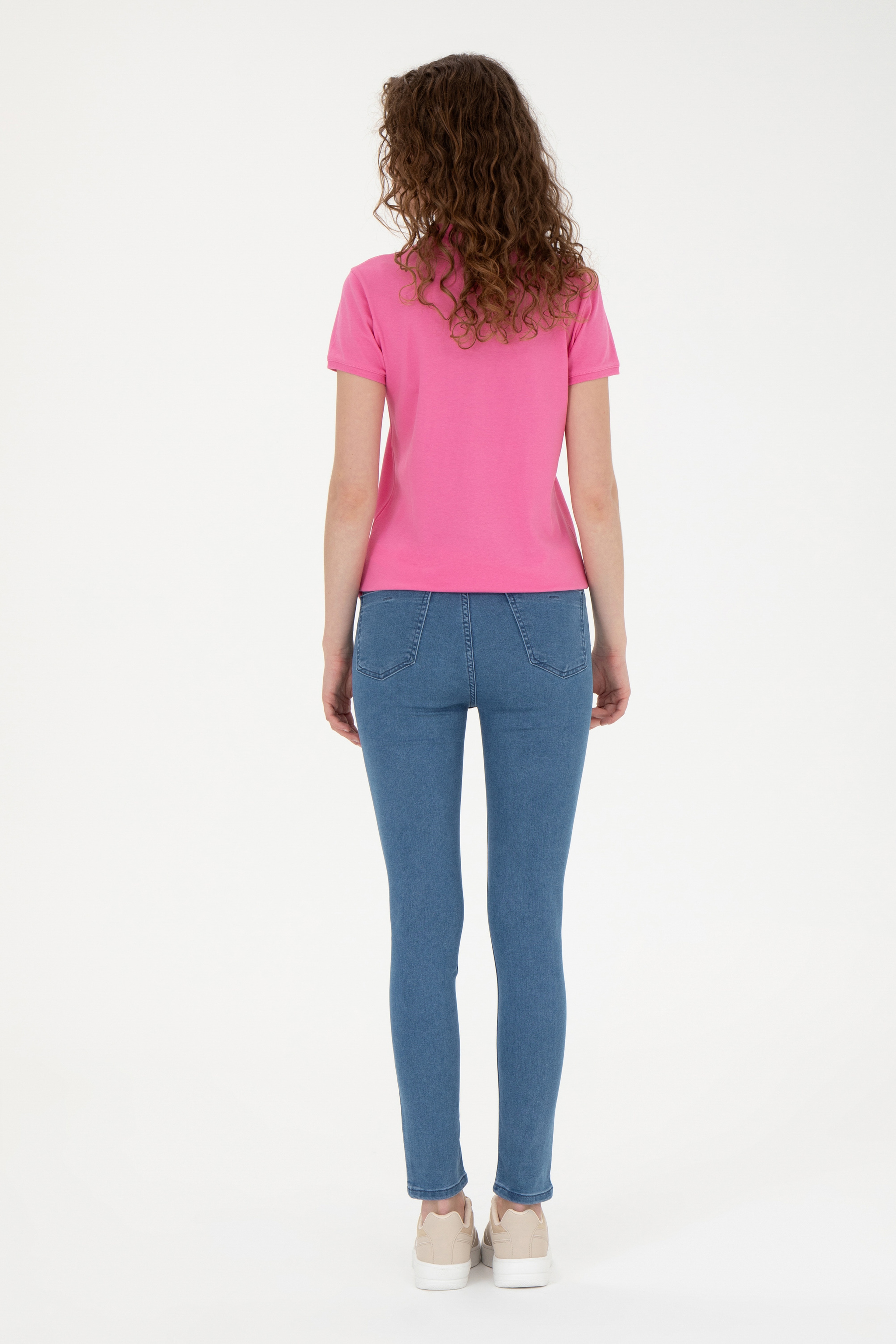 Kadın Açık Mavi Toothpick Fit Jean Pantolon - Image 4