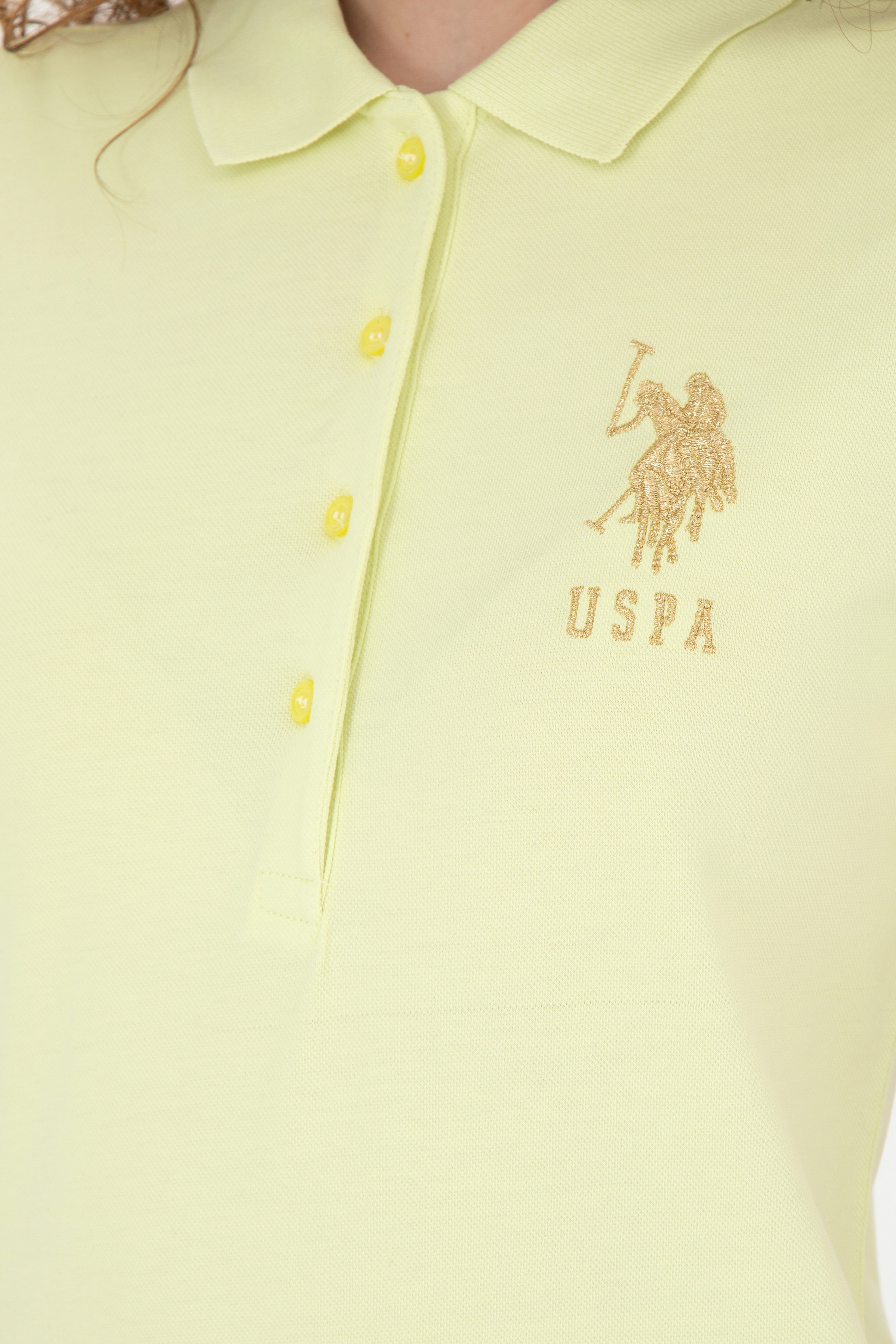 Kadın Açık Sarı Basic Polo Yaka Tişört - Image 7