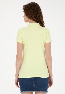 Kadın Açık Sarı Basic Polo Yaka Tişört - 50262700242