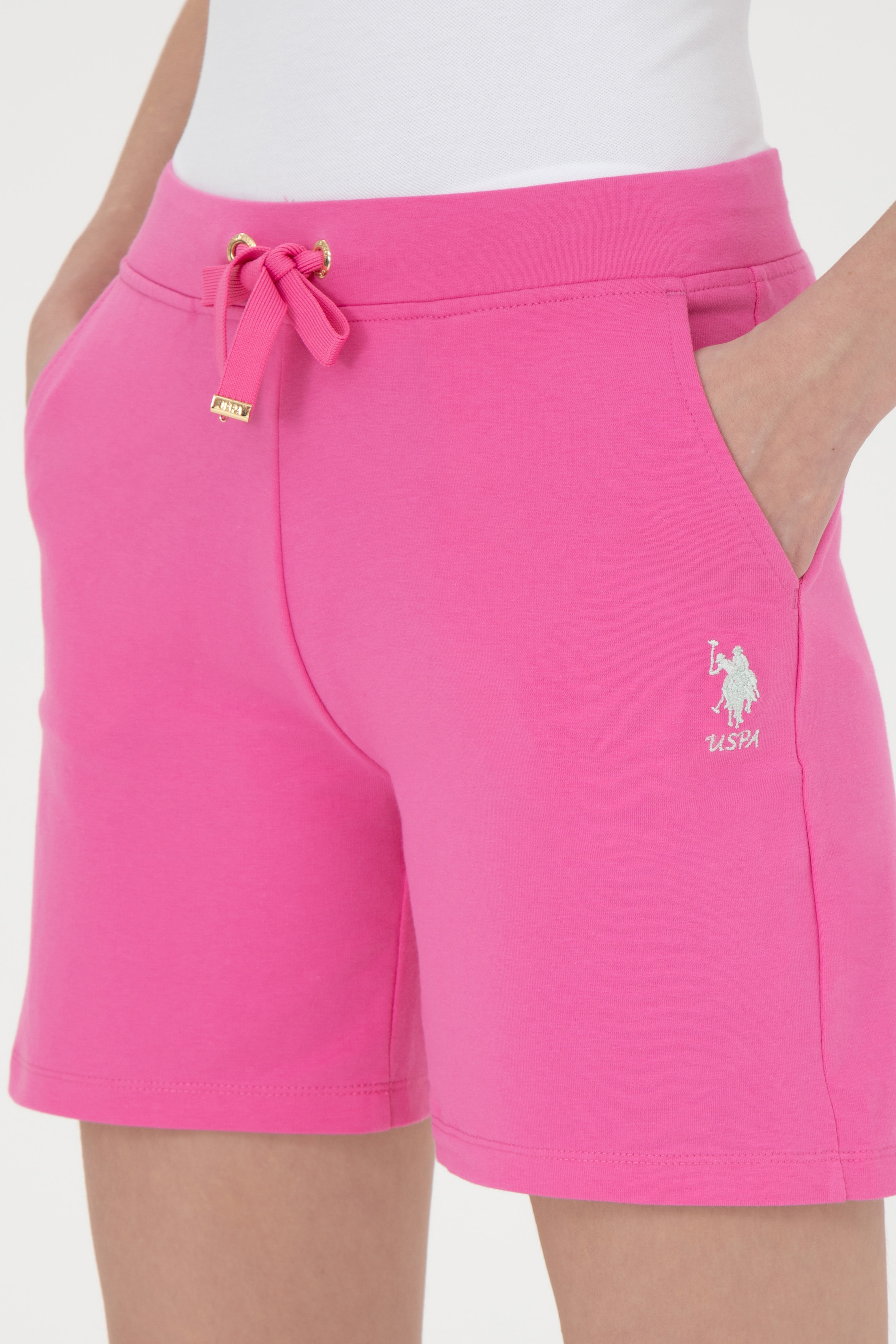 Kadın Pembe Örme Şort - Image 6