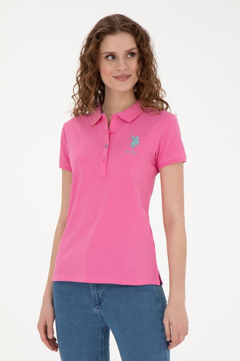 Kadın Pembe Basic Polo Yaka Tişört