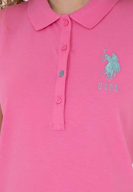 Kadın Pembe Basic Polo Yaka Tişört - 50262699073