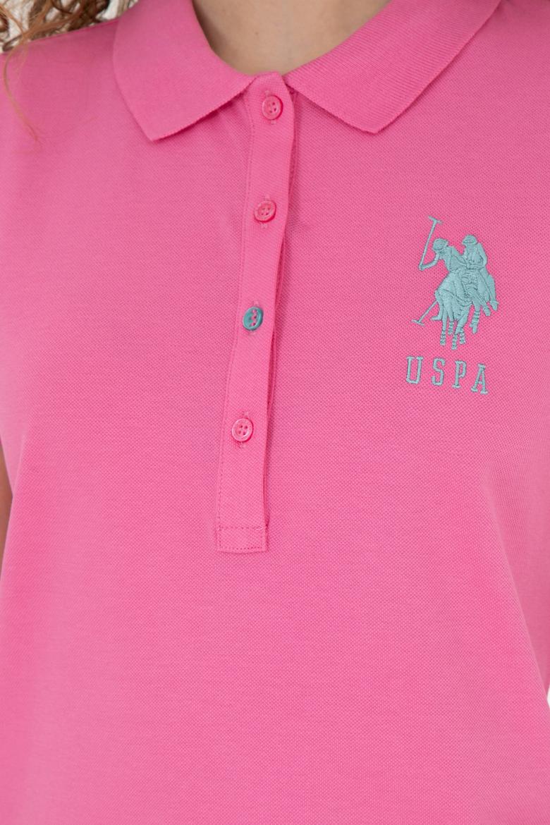 Kadın Pembe Basic Polo Yaka Tişört - 50262699073