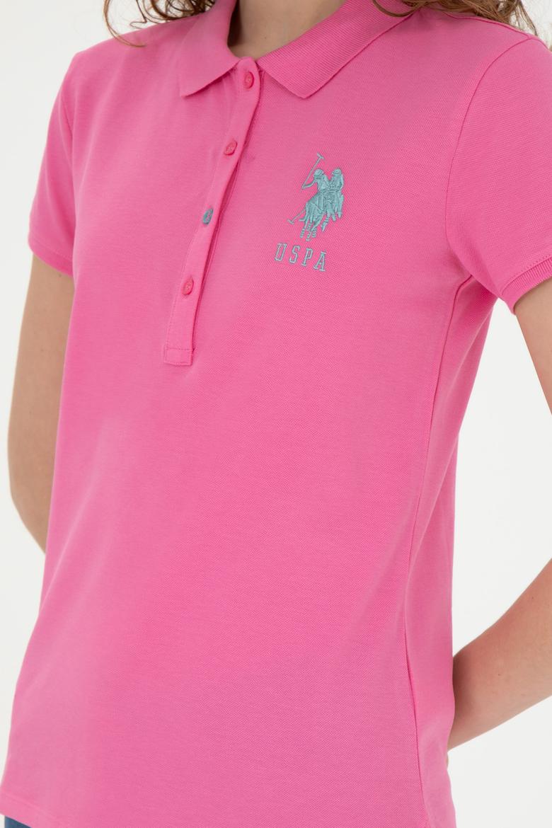 Kadın Pembe Basic Polo Yaka Tişört - 50262699073
